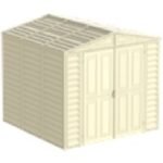 Abri de jardin adossable en vinyle 4 x 8 kit fondation métal porte réversible