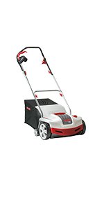 Scarificateur électrique 1300 W largeur 38 cm bac 55 L profondeur réglable 5 niveaux