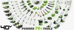 Tronçonneuse à batterie 35 cm 40 V moteur sans balais vitesse chaîne 12 m/s graissage automatique 2 batteries 2Ah chargeur