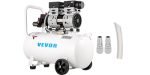 Compresseur d’air sans huile 50 L 750 W 230 V 8 bar 2 manomètres débit 170 L/min 1450 tr/min sur roues