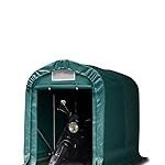 Tente garage 2,4×3,6 m bâche PE 450 N armature acier étanche protection UV vert