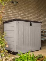 Abri horizontal de rangement 1200 L avec plancher et portes à charnière