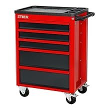 Servante d’atelier vide 5 tiroirs 185 kg avec couvercle en plastique