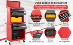 Servante d’atelier 6 tiroirs avec coffre amovible et armoire de rangement