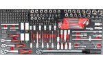 Servante d’atelier 12 tiroirs avec outils plan de travail bois et roulettes