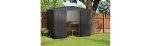 Abri de jardin métal 4,37 m² acier galvanisé portes coulissantes ventilation toit renforcé