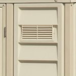Abri de jardin adossable en vinyle 4 x 8 kit fondation métal porte réversible