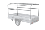 Remorque sur ressorts UNITRAILER Garden 264/R KIPP 264×125 châssis H-1100 bâche grise