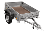 Remorque un essieu 150×106 UNITRAILER GARDEN 150 KIPP ridelles supplémentaires capot aluminium PTAC 750 kg