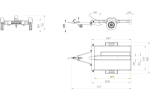 Remorque moto UNITRAILER MOTO 1 rail acier 2200×1303 mm PTAC 300–750 kg