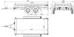 Remorque à deux essieux UNITRAILER Garden Trailer 264/2 Kipp 264×125 basculante 750 kg non freinée