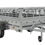 Remorque sur ressorts UNITRAILER Garden 264/R KIPP 264×125 ridelles grillagées châssis H-0 bâche grise 750 kg