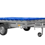 Remorque à un essieu sur ressorts UNITRAILER Garden 265/R KIPP 264×150 châssis H-0 bâche bleue