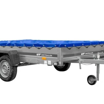 Remorque à un essieu sur ressorts UNITRAILER Garden 265/R KIPP 264×150 châssis H-0 bâche bleue