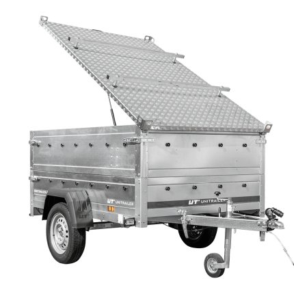 Remorque légère 200×125 UNITRAILER GARDEN 201 KIPP côtés BIS capot aluminium PTAC 750 kg