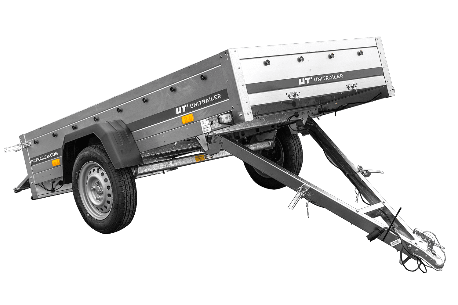 Remorque basculante 1 essieu UNITRAILER Garden Trailer 230 Kipp 230×125 cm 750 kg Remorque basculante 1 essieu UNITRAILER Garden Trailer 230 Kipp 230×125 cm 750 kg