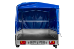 Remorque sur ressorts UNITRAILER Garden 265/R KIPP 264×150 châssis H-1100 bâche bleue