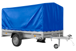 Remorque sur ressorts UNITRAILER Garden 265/R KIPP 264×150 châssis H-1100 bâche bleue