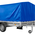 Remorque sur ressorts UNITRAILER Garden 265/R KIPP 264×150 châssis H-1100 bâche bleue