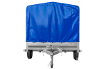Remorque sur ressorts UNITRAILER Garden 265/R KIPP 264×150 châssis H-1100 bâche bleue