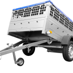 Remorque utilitaire UNITRAILER Garden Trailer 201 KIPP 200×125 bâche plate ridelles grillagées roue jockey