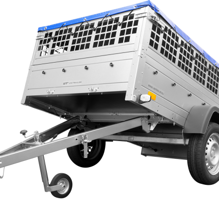 Remorque utilitaire UNITRAILER Garden Trailer 201 KIPP 200×125 bâche plate ridelles grillagées roue jockey