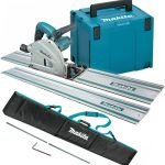 Scie plongeante 165 mm filaire 1300 W avec 2 rails 1,5 m et sac