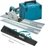 Scie plongeante 165 mm filaire 1300 W avec 2 rails 1,5 m et sac