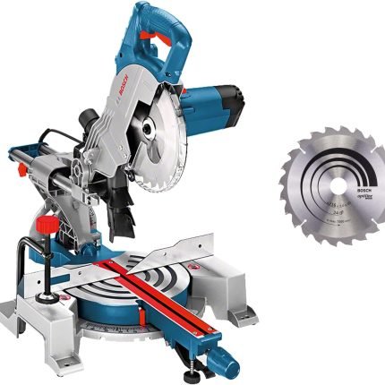 Scie à onglets radiale filaire 1400 W Ø216 mm avec 2 lames
