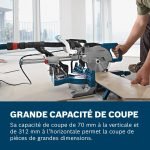 Scie à onglets radiale filaire 1600 W Ø216 mm aspiration 2 points