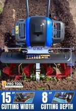 Mini cultivateur thermique 53 cc 1,9 kW manuel bleu