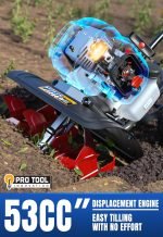 Mini cultivateur thermique 53 cc 1,9 kW manuel bleu