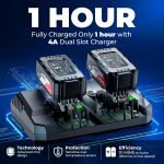 Souffleur de feuilles sans fil 40 V 650 CFM avec 2 batteries 4,0 Ah et chargeur