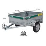 Remorque bagagère BJ1.61 500 kg 161x121x48 cm