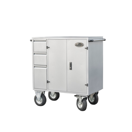Malle de concours Midi Écurie Eco 108x100x60 cm acier laqué 2 selles 3 tiroirs